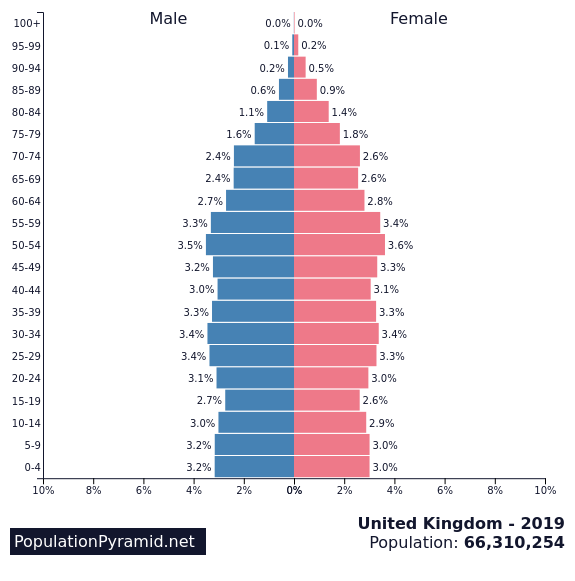 Population Pyramid for the UK