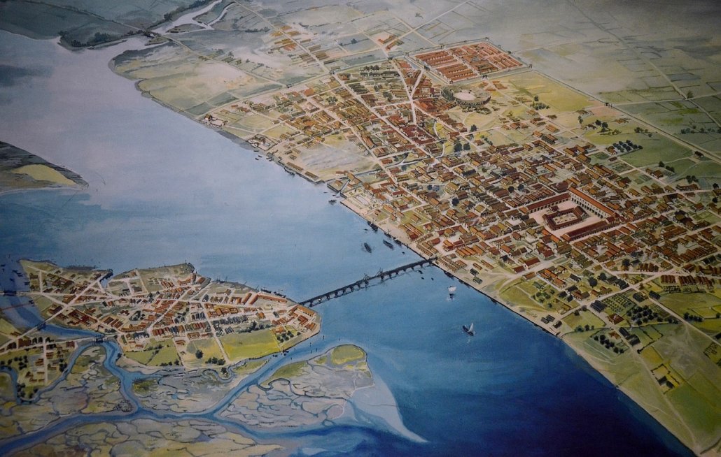 Reconstruction drawing of Londinium in 120 AD
