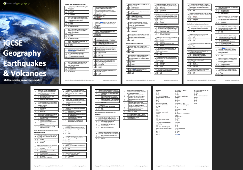 iGCSE Geography Volcanoes and Earthquakes