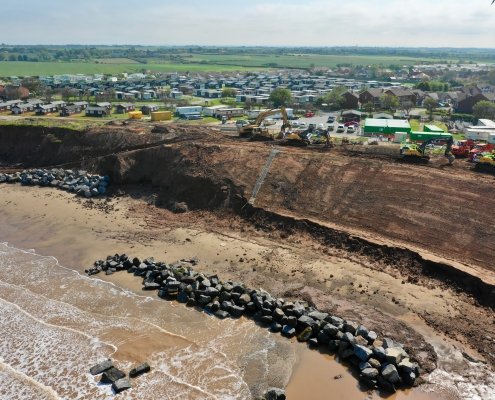 Cliff reprofiling at Withernsea