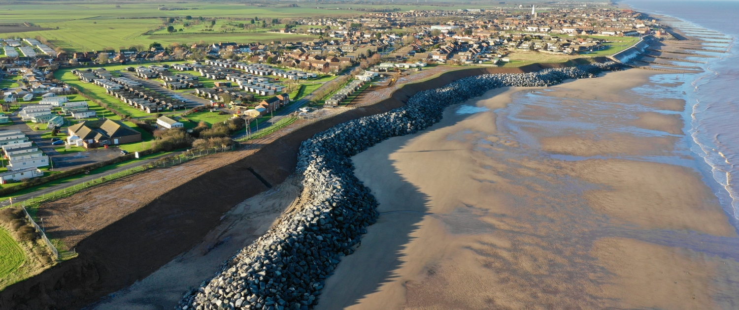 Completed coastal defences at Withernsea