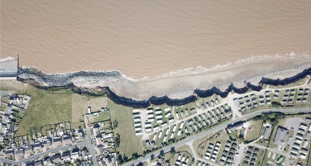 Impact of erosion down drift of defences view from above