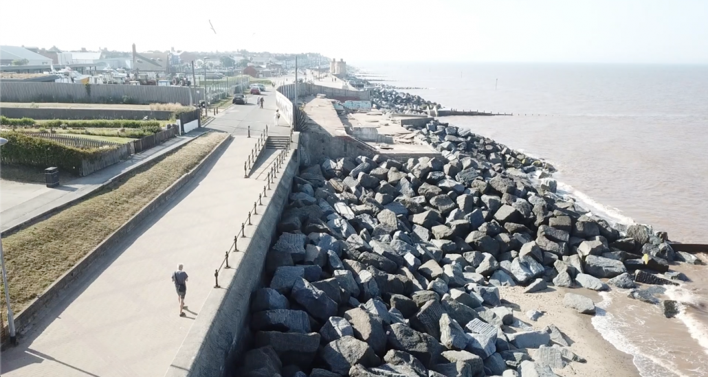 Rock armour and groynes at Withernsea