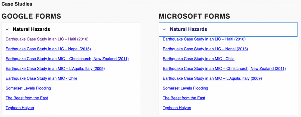 Case Study Multiple Choice Quizzes