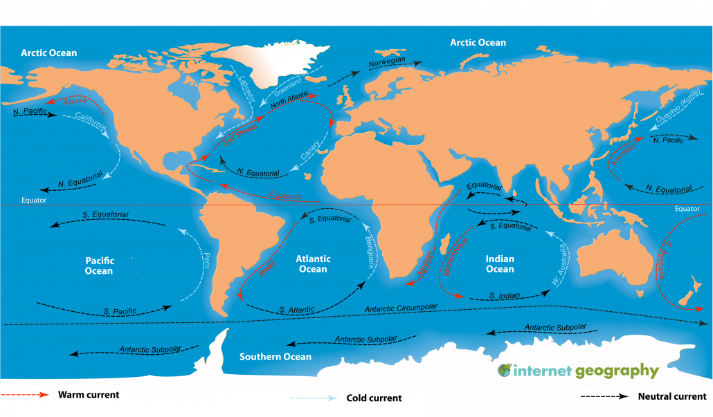 Major ocean currents