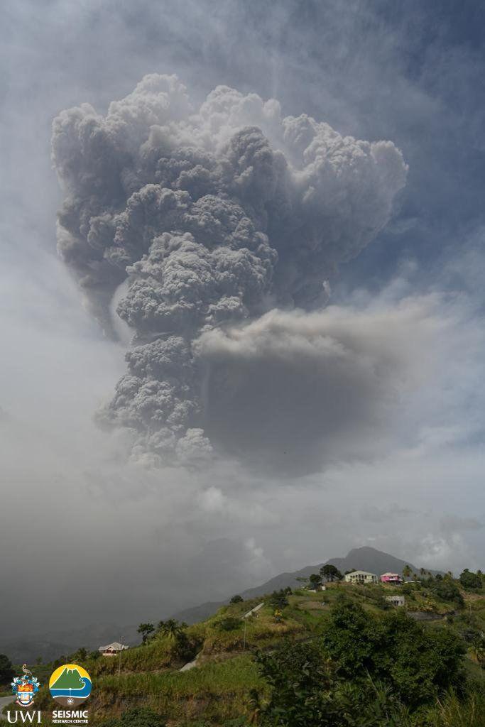 The eruption of La Soufriere volcano Photograph: UWI Seismic Research Centre