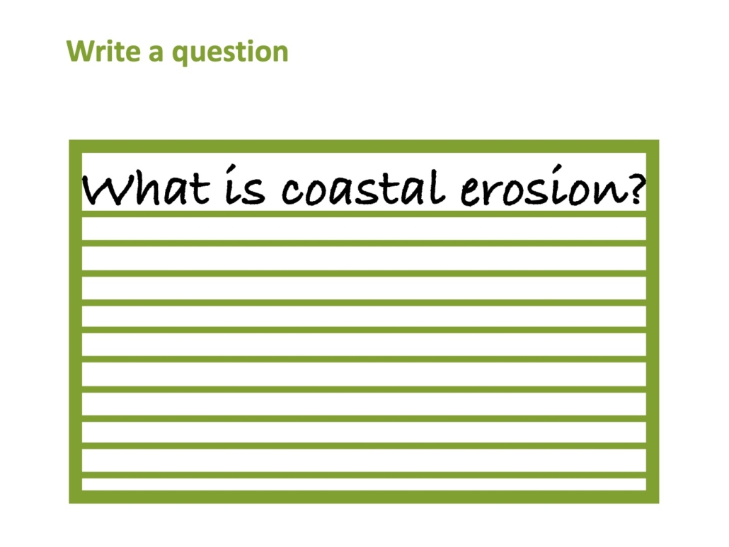 A flashcard with a question