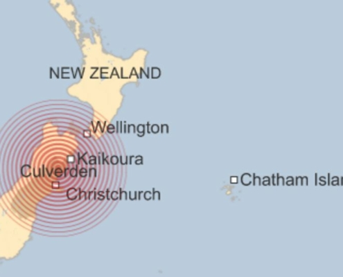 2016 New Zealand Earthquake Map