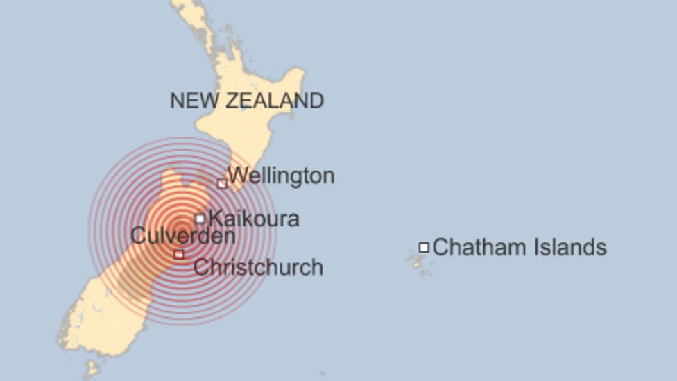 2016 New Zealand Earthquake Map