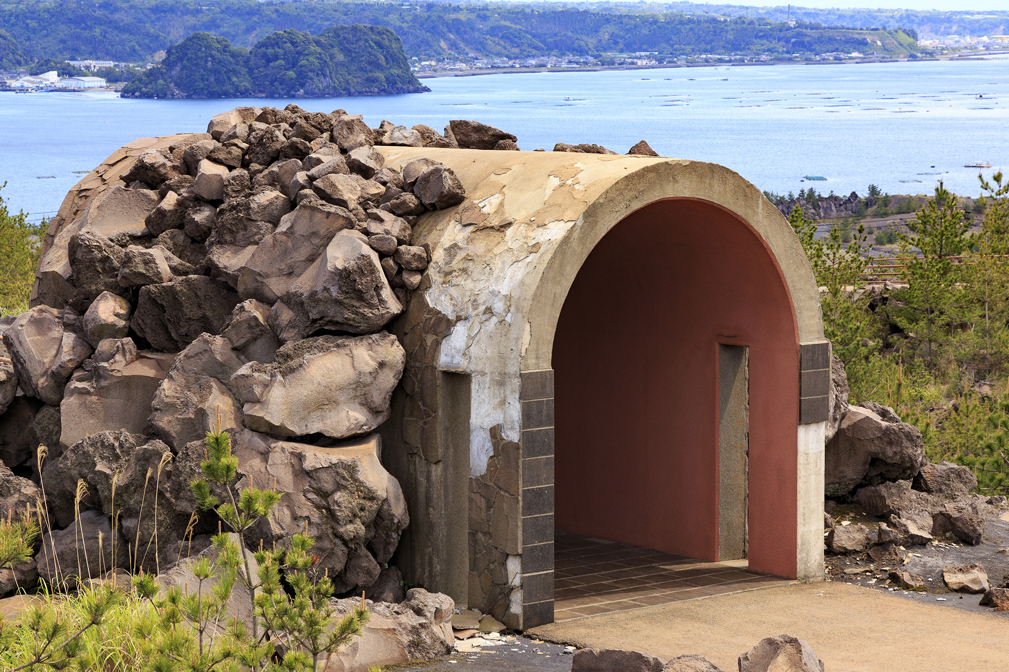 A lava bomb shelter close to Sakurajima