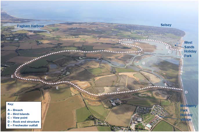 Aerial view of the Medmerry Coastal Realignment Scheme 