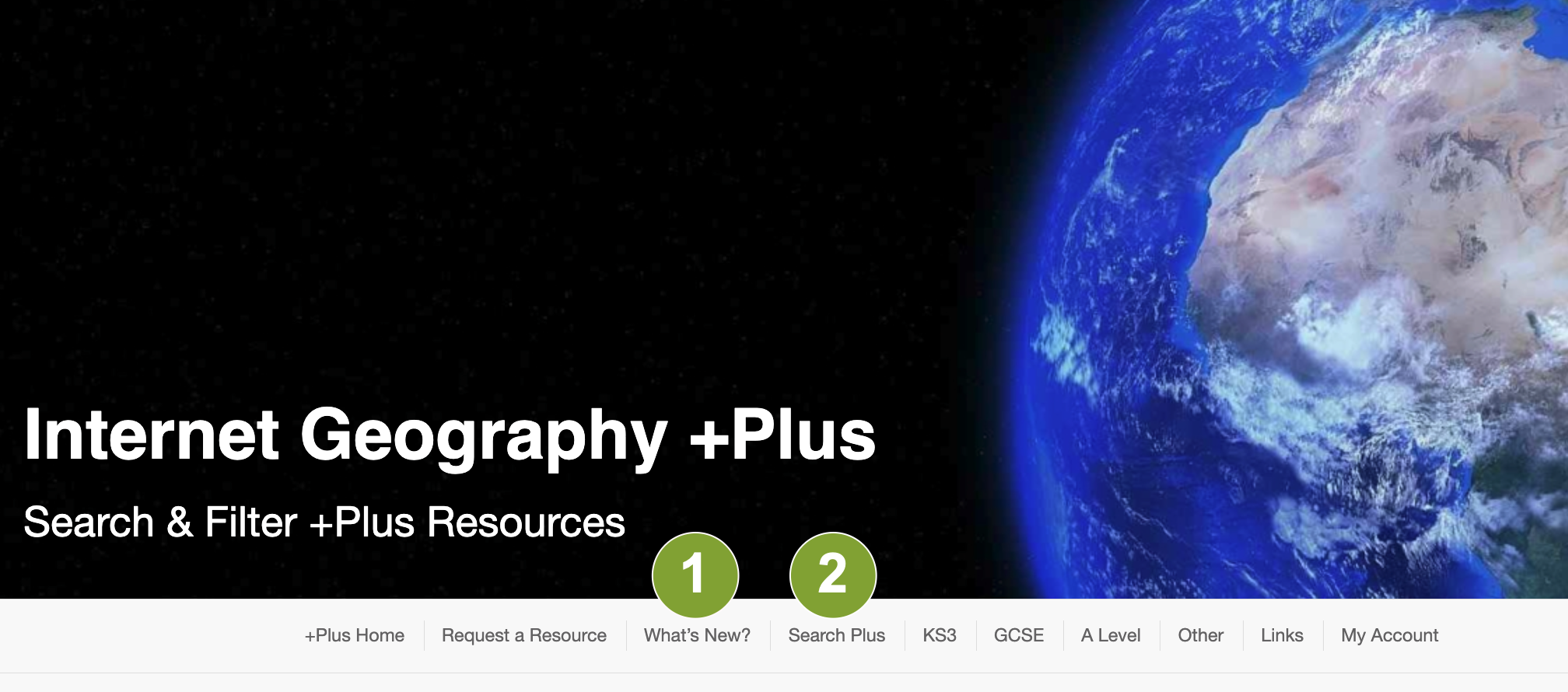 Finding resources on Internet Geography Plus