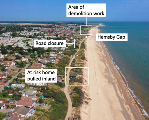 Coastal erosion at Hemsby