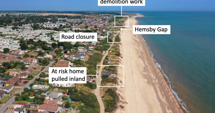 Coastal erosion at Hemsby