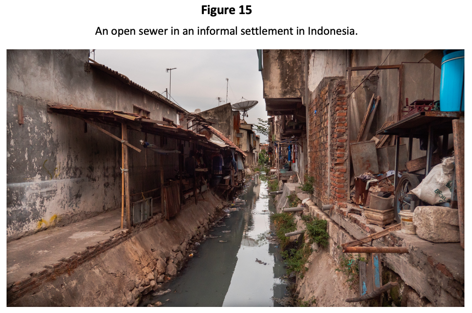 Figure 15 - An open sewer in an informal settlement in Indonesia.