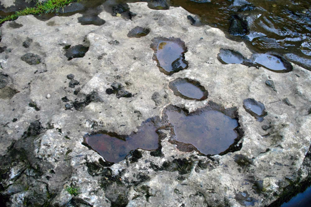 Potholes on the River Ure, close to Ayesgarth Falls in North Yorkshire