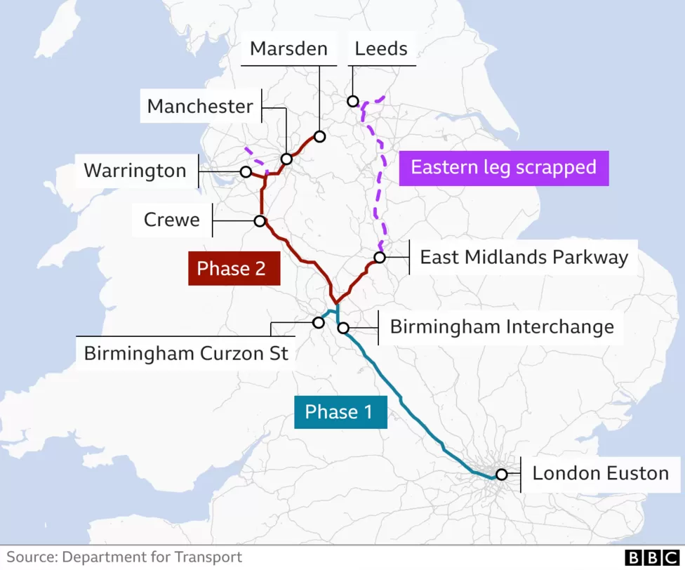  A map to show plans for HS2