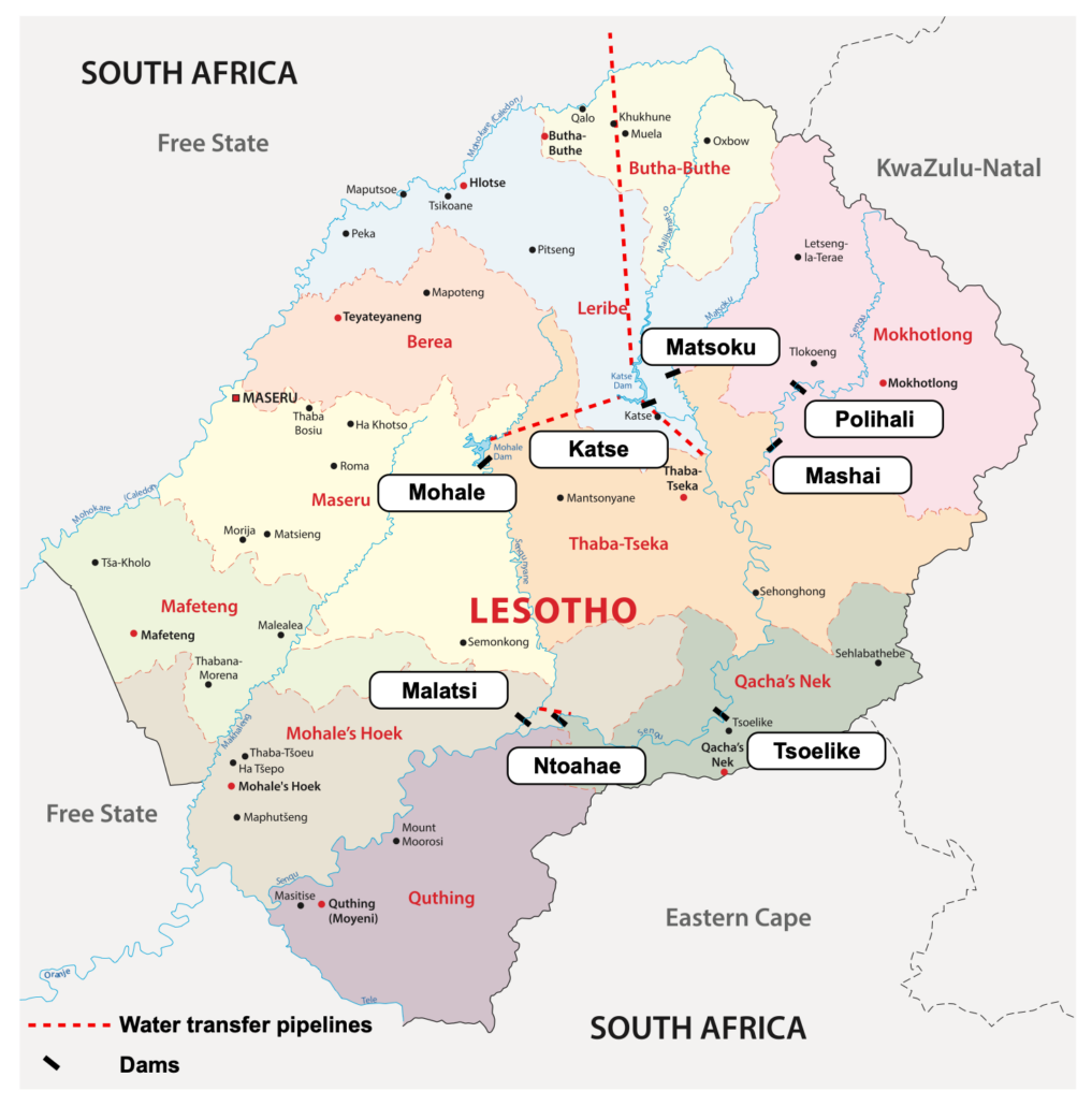 A Map of the Lesotho Highland Water Project New