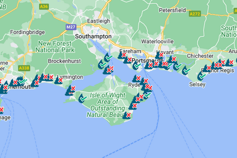 Wastewater and sewage have been released into the sea at various locations in Hampshire