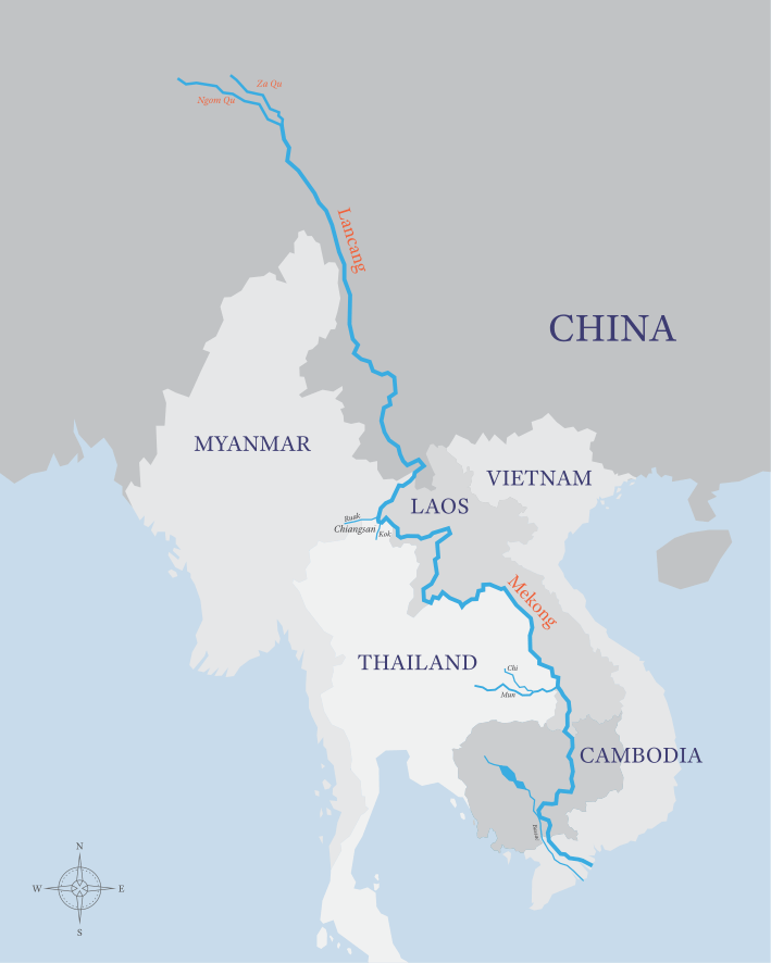 A map to show the Mekong River