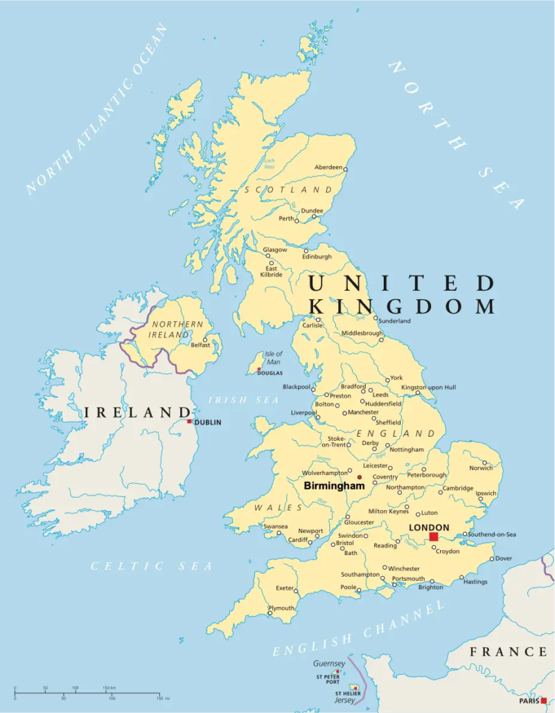 Location of Birmingham