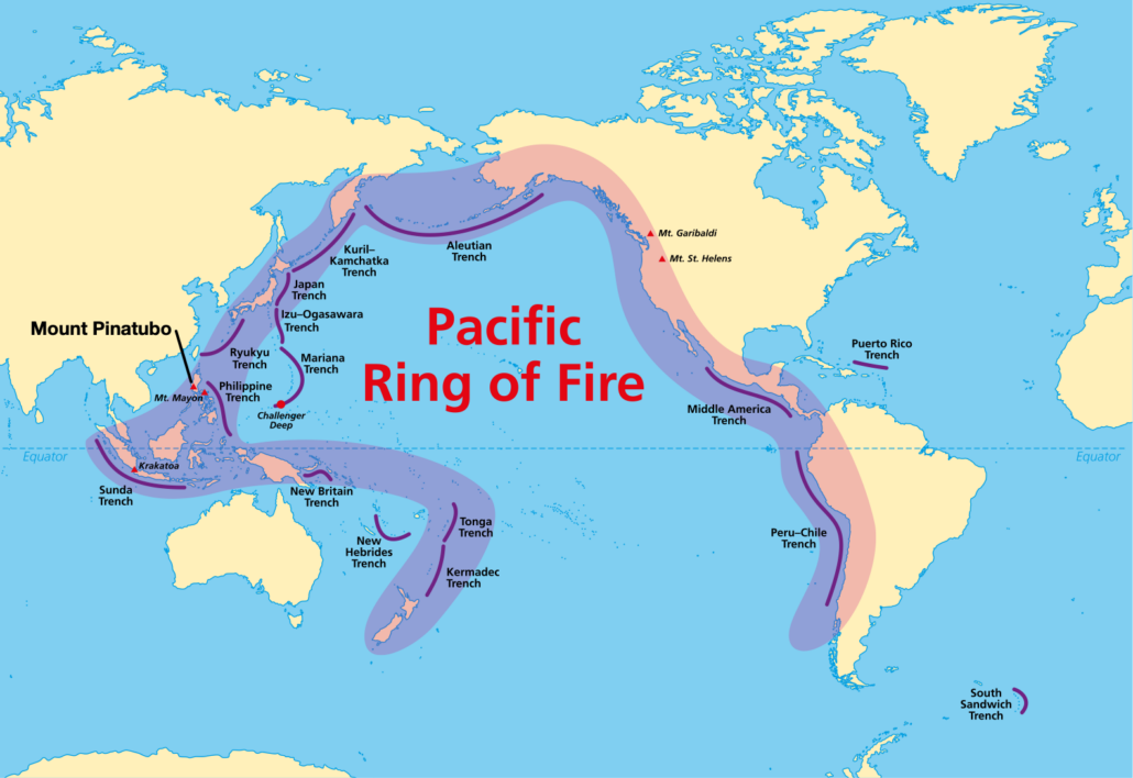 A map to show the location of Mount Pinatubo