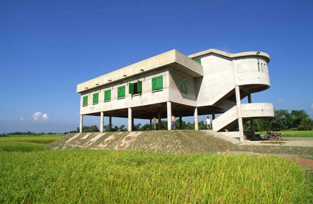 A cyclone storm shelter in Bangladesh