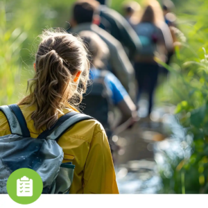 Image of students on a field trip close to a river