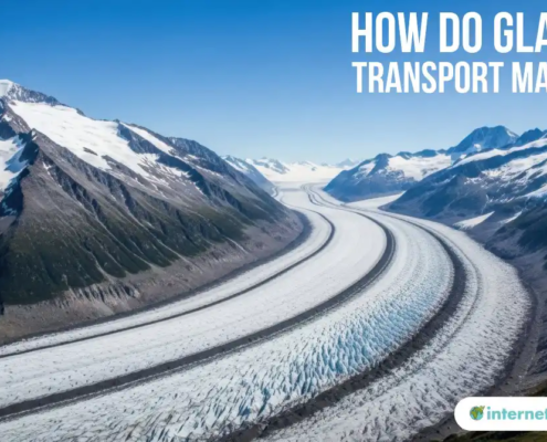 How do glaciers transport material?