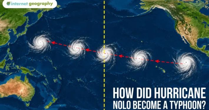 How did Hurricane Nolo become a typhoon?